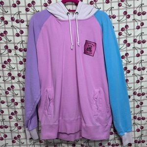 Teddy Fresh Pastel Pink Color Block Hoodie